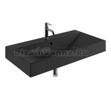 Раковина подвесная Kludi RESA 59WW10139 101 матовая черная, прямоугольная, фаянс