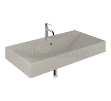 Раковина подвесная Kludi RESA 59WW101O2 101 матовая светло-серая, прямоугольная, фаянс