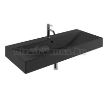 Раковина подвесная Kludi RESA 59WW12139 121 матовая черная, прямоугольная, фаянс