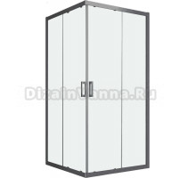 Душевой уголок Vegas Glass ZA Protec 80 06 01 профиль вороненая сталь, стекло прозрачное