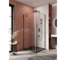 Душевой уголок Cezares Liner A-1 L 90х90 см, профиль оружейная сталь, стекло прозрачное