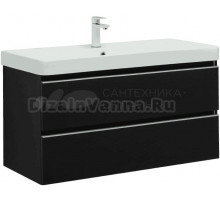 Тумба с раковиной Aquanet Вега 100 подвесная, черная