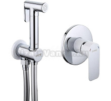 Гигиенический душ Gappo G48 G7248 со смесителем, С ВНУТРЕННЕЙ ЧАСТЬЮ, хром, белый