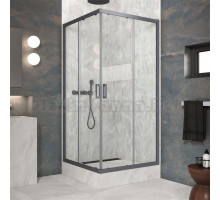 Душевой уголок Vegas Glass ZA Protec 120 06 01 профиль вороненая сталь, стекло прозрачное