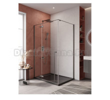 Душевой уголок Cezares Liner AH-1 L 120х90 см, профиль оружейная сталь, стекло прозрачное