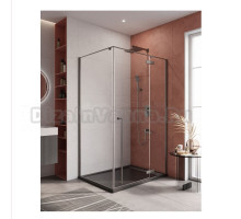 Душевой уголок Cezares Liner AH-1 R 120х90 см, профиль оружейная сталь, стекло прозрачное