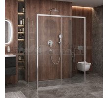 Душевой уголок Cezares Molveno AH-12 160х80 см, профиль хром, стекло прозрачное