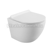 Унитаз подвесной BelBagno Sfera-r BB046CHR BB076SC с микролифтом, безободковый, глянцевый белый