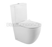 Унитаз-компакт напольный BelBagno Amanda BB051CPR BB076SC с микролифтом, безободковый, глянцевый белый