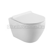 Унитаз подвесной Cezares Stylus CZR-513-TH-R безободковый, сиденье CZR-076-SC с микролифтом