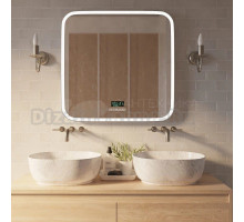 Зеркало Mixline Стив-6 80 с подсветкой, с подогревом, с часами, с термометром, Bluetooth