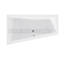 Акриловая ванна 1MarKa Thomas 170x100 см, угловая, левая, пристенная, белая, асимметричная, с каркасом