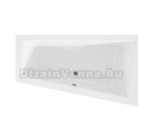 Акриловая ванна 1MarKa Thomas 170x100 см, угловая, правая, пристенная, белая, асимметричная, с каркасом