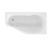 Акриловая ванна 1MarKa Deep 150x80 см, угловая, правая, пристенная, белая, асимметричная, с каркасом