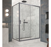 Душевой уголок Vegas Glass ZP+ZPV Protec 120*90 06 01 профиль вороненая сталь, стекло прозрачное