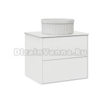 Тумба под раковину со столешницей Belux Джаз 60 подвесная, белая глянцевая