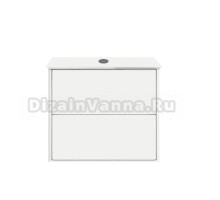 Тумба под раковину со столешницей Belux Джаз 70 подвесная, белая глянцевая