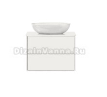 Тумба с раковиной Belux Джаз 70 подвесная, белая глянцевая, раковина Турин 61