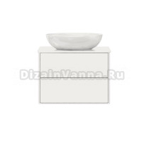 Тумба с раковиной Belux Джаз 70 подвесная, белая глянцевая, раковина Дубай 56