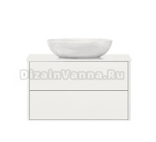 Тумба под раковину со столешницей Belux Джаз 80 подвесная, белая глянцевая