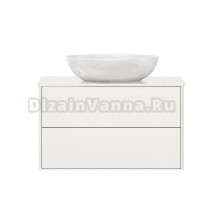 Тумба с раковиной Belux Джаз 80 подвесная, белая глянцевая, раковина Дубай 56