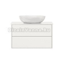 Тумба под раковину со столешницей Belux Джаз 90 подвесная, белая глянцевая