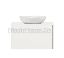 Тумба с раковиной Belux Джаз 90 подвесная, белая глянцевая, раковина Турин 61