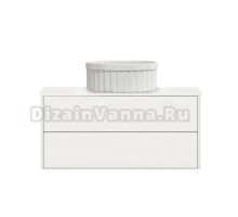 Тумба с раковиной Belux Джаз 100 подвесная, белая глянцевая, раковина Колизей 38