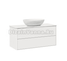 Тумба с раковиной Belux Джаз 100 подвесная, белая глянцевая, раковина Турин 61