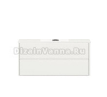 Тумба под раковину со столешницей Belux Джаз 110 подвесная, белая глянцевая