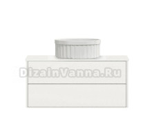 Тумба с раковиной Belux Джаз 110 подвесная, белая глянцевая, раковина Колизей 38