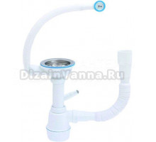 Сифон для мойки Alcora 1049 40 мм, бутылочный, хром, нержавеющий сталь, с отводом для подключения бытовой техники