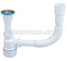 Сифон для раковины Alcora 1052 65 мм, бутылочный, хром, с выпуском для раковины