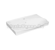 Мебельная раковина Керамин Санти 68 накладная, глянцевая белая, прямоугольная, фарфор