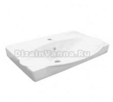 Мебельная раковина Керамин Санти 73 накладная, глянцевая белая, прямоугольная, фарфор