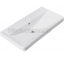 Мебельная раковина Aquanet Ирис 91 накладная, глянцевая белая, прямоугольная, фаянс