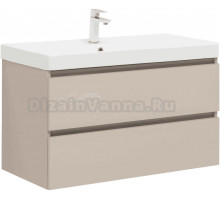 Тумба с раковиной Aquanet Вега 2.0 90 подвесная, бежевая матовая