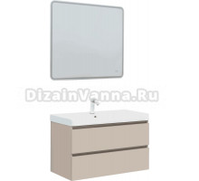 Мебель для ванной комнаты Aquanet Вега 2.0 90 подвесная, бежевая матовая