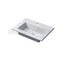 Раковина встраиваемая сверху Uperwood Aurora RAurora50wg 51 глянцевая белая, прямоугольная, фаянс