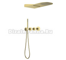Душевой комплект Timo Saona SX-2350/17SM С ВНУТРЕННЕЙ ЧАСТЬЮ, с термостатом, матовое золото
