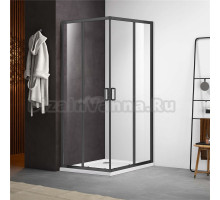 Душевой уголок AQUATEK AQ ARI KV 08020GM 80х80 см, профиль оружейная сталь, стекло прозрачное