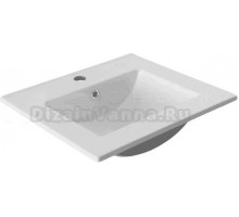 Мебельная раковина Aquanet Flat 51 накладная, глянцевая белая, прямоугольная, фаянс