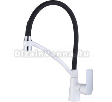 Смеситель для кухни Gappo G48 G4048-8 с гибким изливом, белый, хром