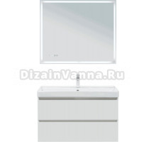 Мебель для ванной комнаты Aquanet Вега 90 подвесная, белая глянцевая