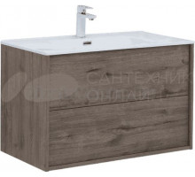 Тумба под раковину без столешницы Aquanet Lino 80 подвесная, дуб веллингтон