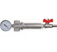 Сетчатый фильтр TeRma 33912 3/4" ВРx3/4" ВР, промывной, латунь, 1 манометр, 300 мкм