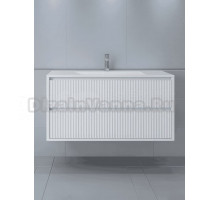 Тумба с раковиной Uperwood Next Premium 100 подвесная, 2 ящика, матовая белая