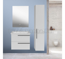 Мебель для ванной комнаты ASB-Mebel Тида 60 подвесная, глянцевая белая, под раковину Миранда 60