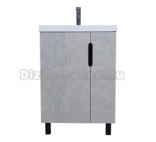 Тумба с раковиной Айсберг Марта 60 напольная, бетон, раковина Bazis