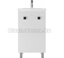 Тумба с раковиной Айсберг Мега 50 напольная, белая, раковина Como